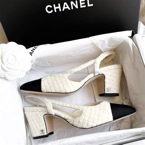 chanel scarpe yens|Chanel tweed shoes.